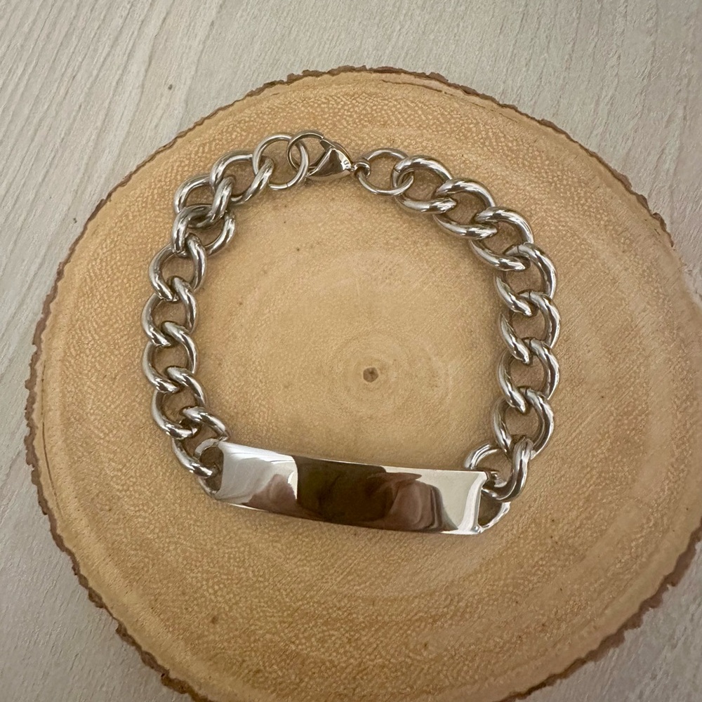 Men's Classic Silver ID Bracelet
